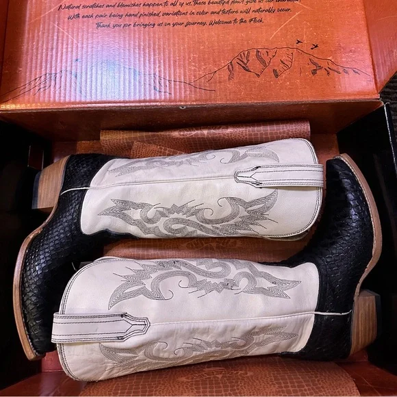 Freebird Woodland python boots (Sold out online)